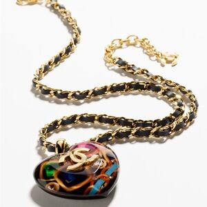 CHANEL Multicolor Heart Pendant Necklace / Heart Pendant